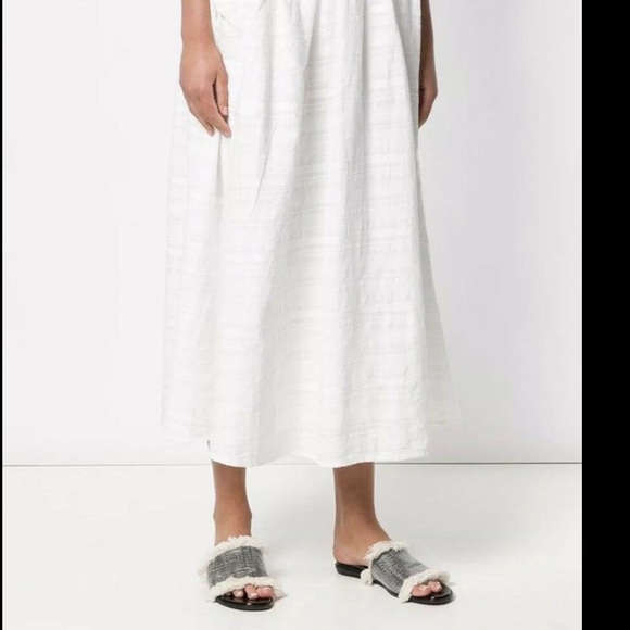 $350 Mara Hoffman Viola Midi Skirt White Jacquard Z341-4